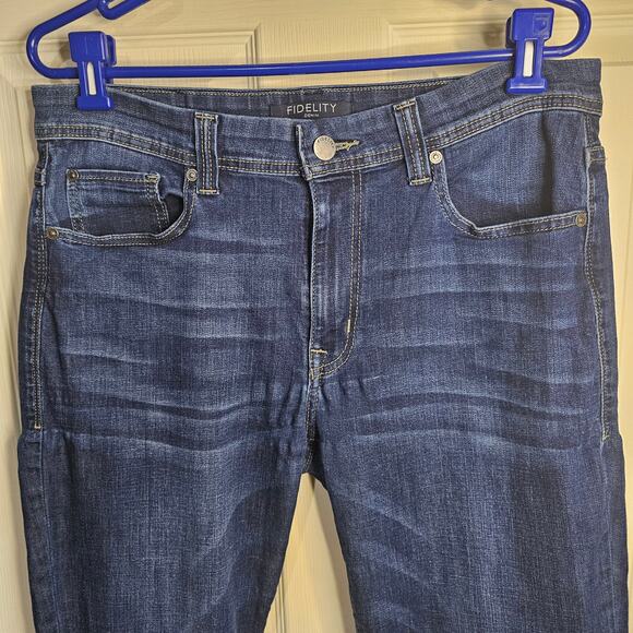 Fidelity Denim Jimmy Empirical Jeans – Dark Wash, Straight Leg, Soft Denim 35x30 - Picture 3 of 9